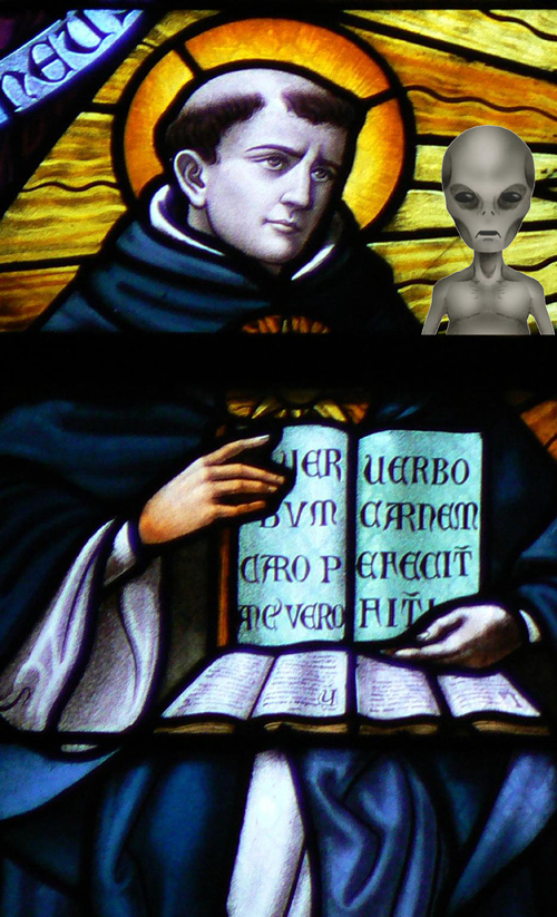 Thomas Aquinas with alien